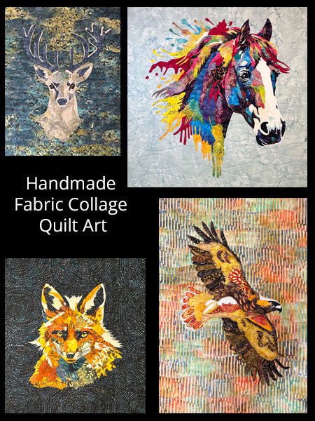 Debbie LaChusa Fabric Collage Quilt Art