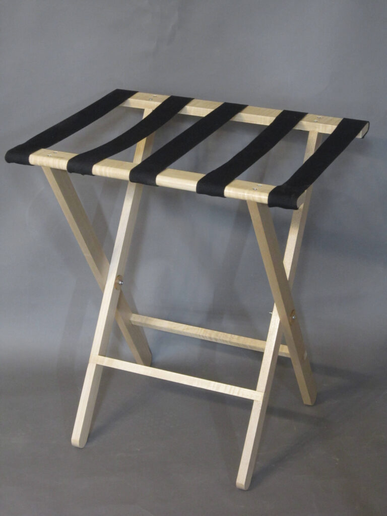 handcrafted maple luggage stand